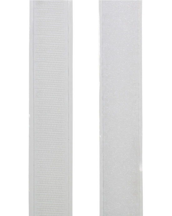 Kardborre Vit Hård 20 mm Självhäftande