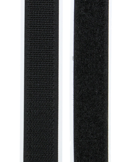 Kardborre Svart Mjuk 20 mm Självhäftande