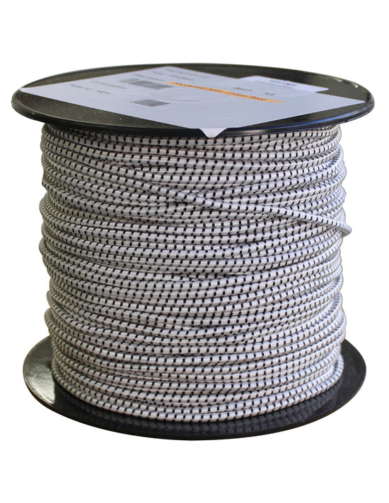 Gummicord 3 mm Vit/Svart