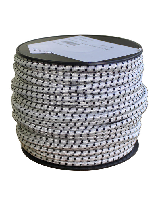 Gummicord 5 mm Vit/Svart