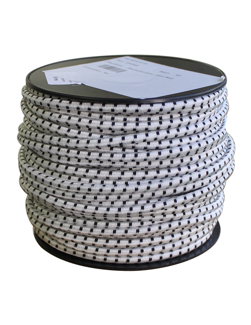 Gummicord 5 mm Vit/Svart