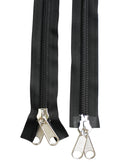 Blixtlås Spiral 10mm Tvåvägs Delbart Svart - 2m