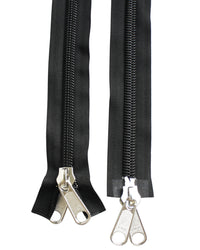 Blixtlås Spiral 10mm Tvåvägs Delbart Svart - 2m