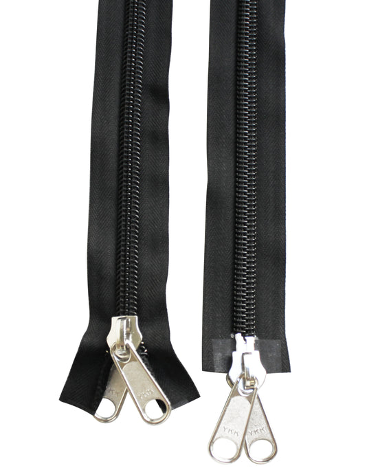 Blixtlås Spiral 10mm Tvåvägs Delbart Svart - 5m