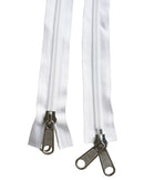 Blixtlås Spiral 10mm Tvåvägs Delbart Vit - 1m