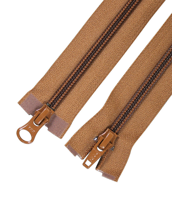 Spiral Tvåväg Blixtlås 6mm 120cm Brun