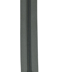 Blixtlås Spiral 6mm Löpmeter Grå