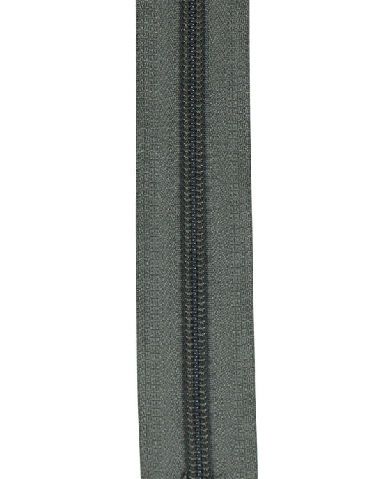 Blixtlås Spiral 6mm Löpmeter Grå