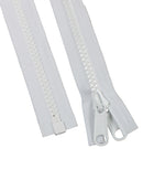 Taggblixtlås 250 cm, dubbel, smal, Vit