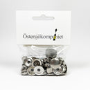 Tryckknapp - Set om 10st Förnicklad Mässing