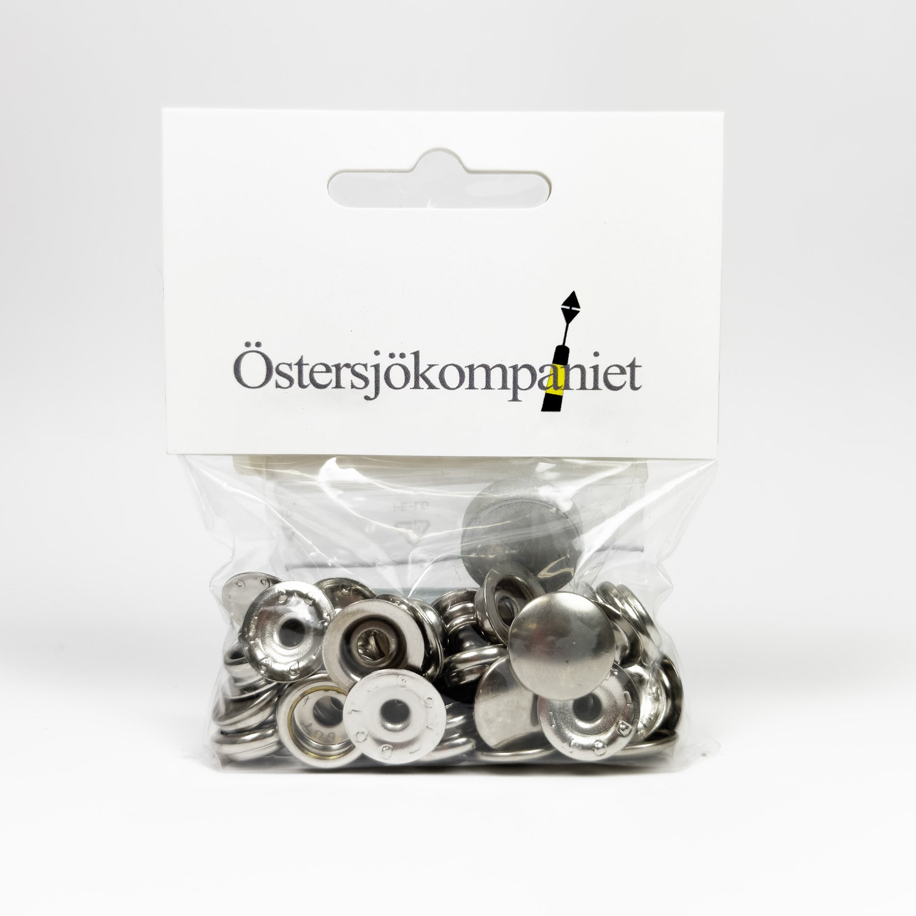 Tryckknapp - Set om 10st Förnicklad Mässing