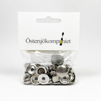 Tryckknapp - Set om 10st Förnicklad Mässing