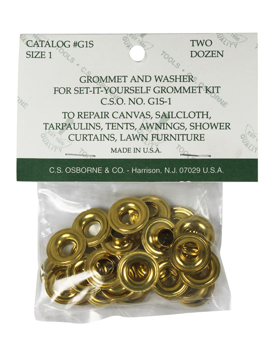 Öljetter grommets refill strl. 1, 24st Mässing