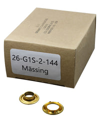 Öljetter Grommets refill strl. 2, 144 st Mässing