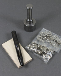 Öljettset i låda, förnicklade, strl 1