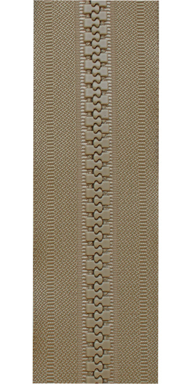 Taggblixtlås 10mm Löpmeter Beige