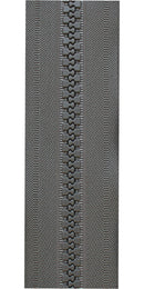 Taggblixtlås 10mm Löpmeter Grå