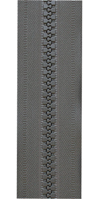 Taggblixtlås 10mm Löpmeter Grå