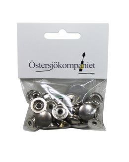 Tryckknapp - Set om 10st Förnicklad Mässing